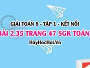 Bài 2.35 SGK Toán 8 tập 1 Kết nối tri thức